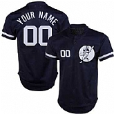 Yankees Blue Customized Cool Base New Design Jersey,baseball caps,new era cap wholesale,wholesale hats